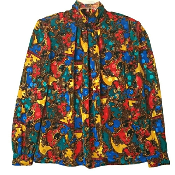 Laura and Jayne Tops Laura Jayne Collection Vintage Colorful Blouse